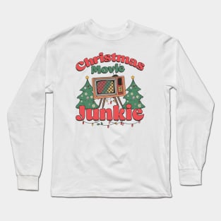 Christmas Movie Junkie, Retro Christmas, Popular Christmas Long Sleeve T-Shirt